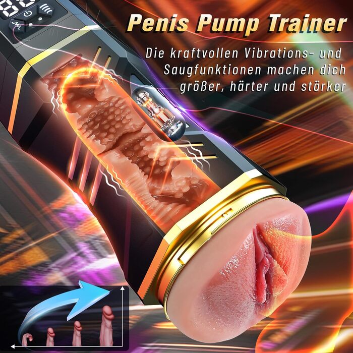 Електричний мастурбатор Chelsiekink для чоловіків, з 9 режимами вібрації та 5 режимами всмоктування