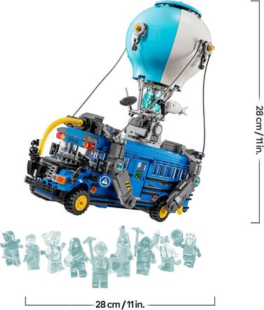 Бойовий автобус LEGO Fortnite - Іграшковий транспортний засіб з відеогри з 9 мініфігурками та аксесуарами - Різдвяний подарунок для геймерів, хлопчиків та дівчаток віком від 10 років - 77073 Бойовий автобус 77073