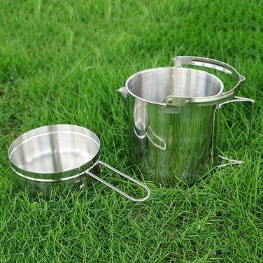 Кавник для кемпінгу з нержавіючої сталі 304, об&39ємом 1 літр, вузький, швидкозакривається, для мандрівників та трекерів, тонкий посуд для походів, стійкий до іржі. Нова нержавіюча сталь.