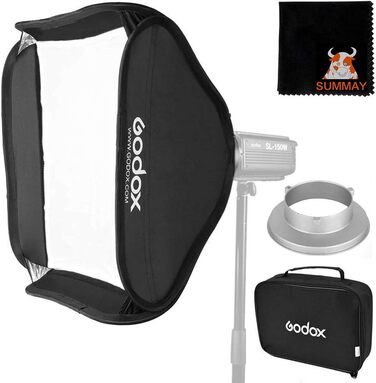 Складаний софтбокс GODOX 80 см x 80 см / 32 x 32 дюйми з адаптером Bowens Mount Speed Ring для студійного спалаху Speedlite HS8080