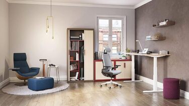 Ергономічне офісне крісло Steelcase Gesture з підлокітниками на 360, 3D-функцією поперекової підтримки з динамічною спинкою, регульованим підголівником, чорний онікс, 66 x 62,5 x 107 см, чорний онікс з підголівником