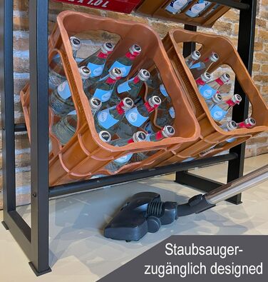 Стійка для напоїв QUICK STAR 104x30x90 см для 6 ящиків, тримач для напоїв, окремостояча полиця, надзвичайно стійка, 104 x 30 x 90 см, без полиці