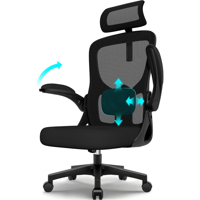 Ергономічне офісне крісло Storeo Imp модель I, до 150 кг, сітка, чорний