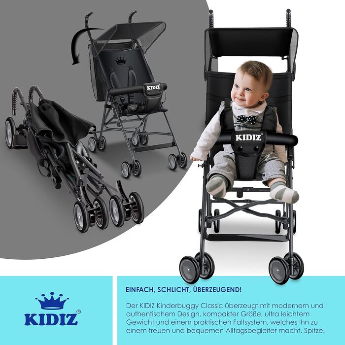 Коляска CITY Buggy Дитяча коляска-баггі складна Спортивна коляска Складається на 360 4-дюймові колеса В комплекті чохол від сонця