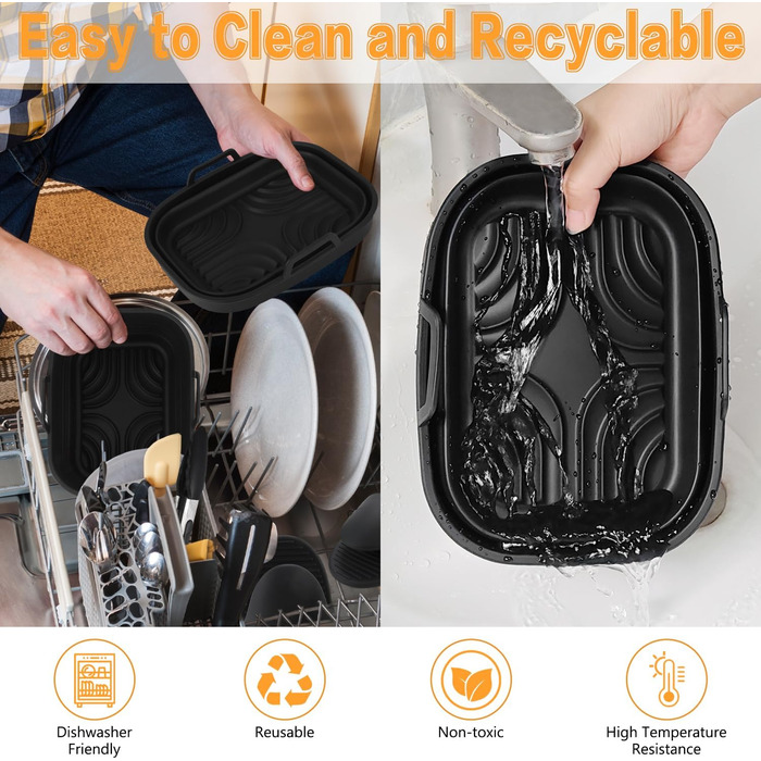 Аксесуари для фритюрниці для ніндзя, аксесуари для фритюрниці для Ninja Foodi AF400EU AF451EU 9.5 л Double Stack XL SL400EU та двозонна фритюрниця з силіконовою формою для фритюрниці, двошаровою решіткою для приготування їжі