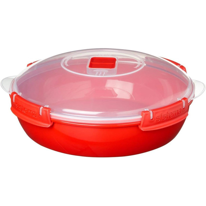 Посуд для мікрохвильової печі Sistema, 1,3 л, червоний, набір з 3 предметів 1118