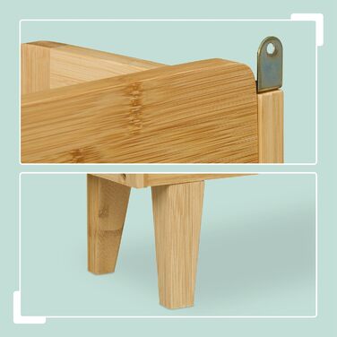 Бамбукова шафа для взуття Relaxdays, 127x95x19 см, натуральний колір Вузька взуттєва полиця, 5 відділень, 3 дверцята, на 9 пар