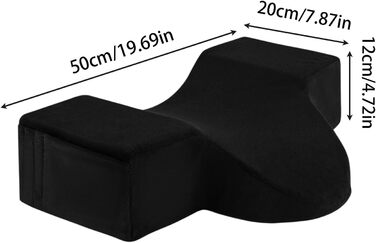 Подушка для нарощування вій на шиї - Подушка для вій з піни з ефектом пам&39яті - Ергономічна, з підтримкою шиї та спини, оксамитовий чохол для подушки, який можна прати та знімати, для салонів краси та домашнього використання, чорна