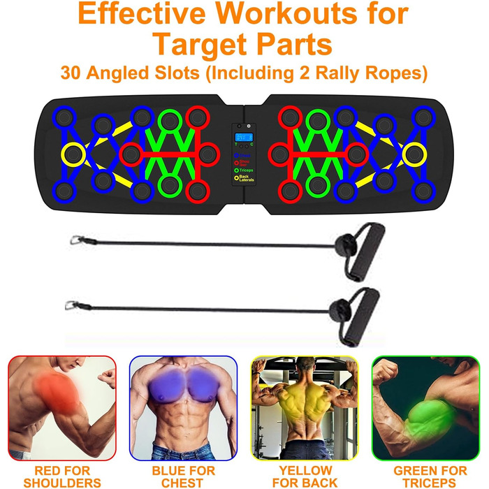 Дошка для віджимань з лічильником, складна багатофункціональна дошка для віджимань, стійка для віджимань 30 в 1 для плечей, грудей, спини та трицепсів для чоловіків та жінок