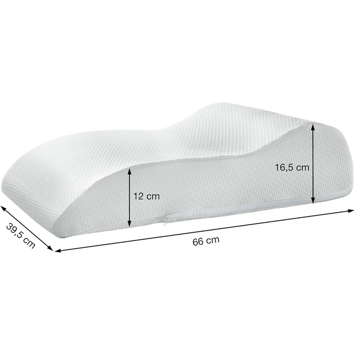 Подушка для ніг Erwin Mller, біла, венозний клин, подушка для ніг, релаксаційна подушка - розмірно стабільний наповнювач, оптимальне підняття ніг, анатомічна форма, чохол, який можна прати, біла, один розмір