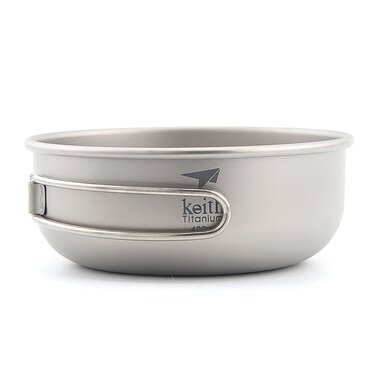 Титанова миска Keith, 300 мл 600 мл, надлегка, кемпінговий посуд, миски для пікніка, портативна, складна ручка (Ti5324-400 мл)