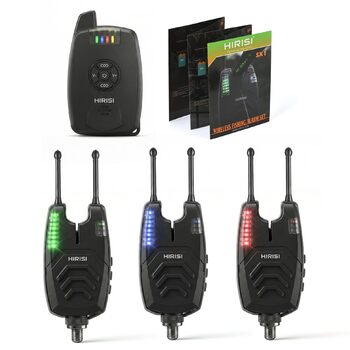 Бездротовий сигналізатор Hirisi Tackle Carp Fishing, 4 сигналізації та 1 приймач, повністю функціональні індикатори клювання, бездротова риболовля SX1-3