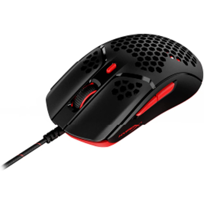 Ігрова миша HyperX Pulsefire Haste - надлегка, 59 г, стільниковий корпус, шестигранний дизайн, кабель HyperFlex, до 16 000 DPI, 6