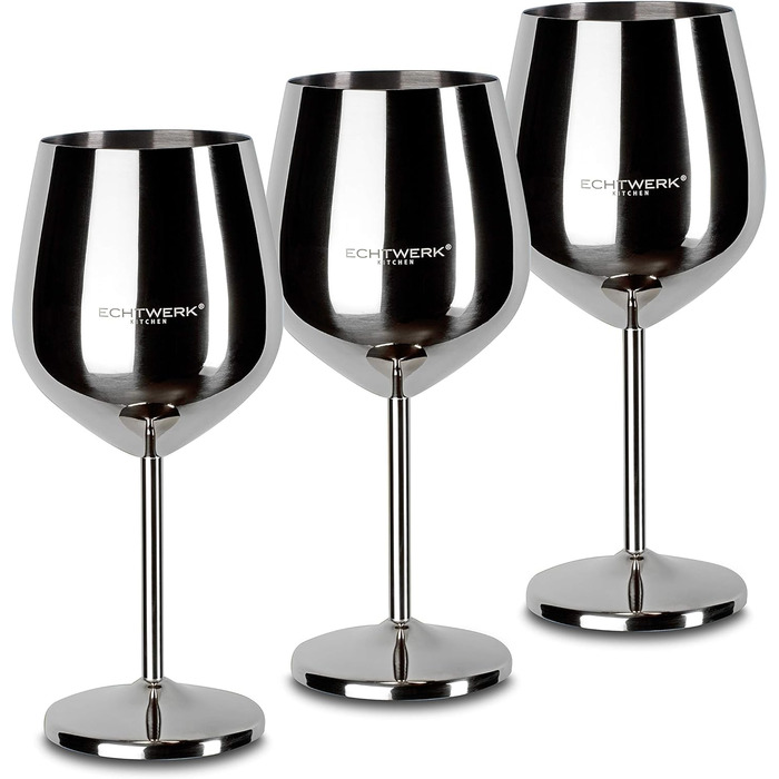 Келихи для вина ECHTWERK з нержавіючої сталі, набір келихів для вина, келихи для червоного вина, келихи для кемпінгу, келихи для к