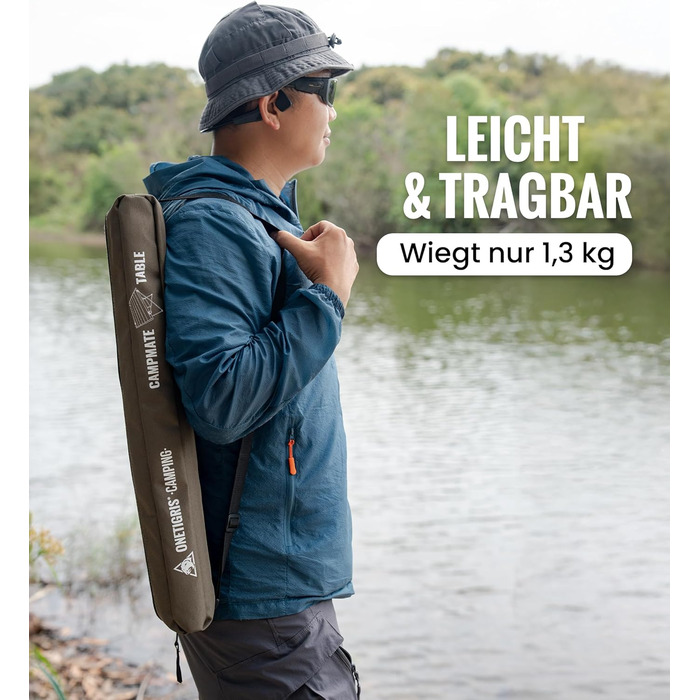 Складаний кемпінговий стіл OneTigris CAMPMATE, маленький складаний стіл, надлегкий портативний вуличний стіл, складний стіл, вантажопідйомність до 30 кг для використання на свіжому повітрі, походи, зелений рейнджер