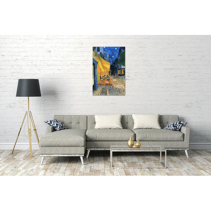 Друковані картини Високоякісна картина на полотні (60x80 см) Вінсент Ван Гог - Нічна кав'ярня / Ніч перед кав'ярнею на площі Форум