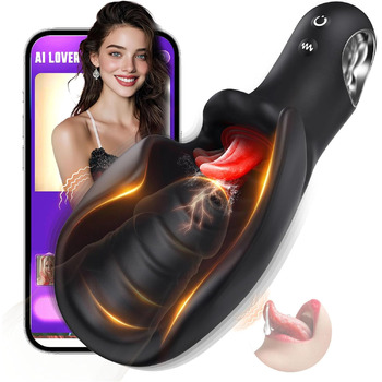 Мастурбатор Glanvoo для чоловіків, чорний, з функцією оральної стимуляції, 10 режимами вібрації та 10 режимами пульсації