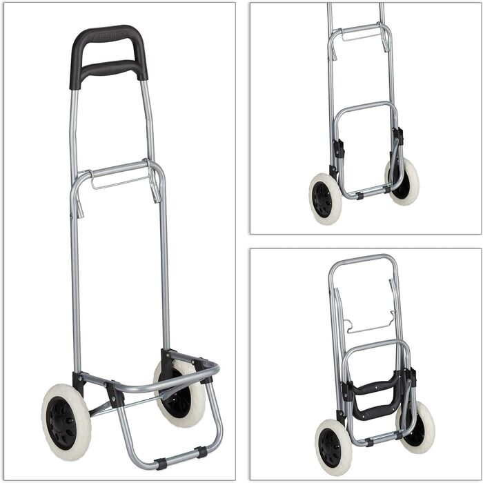 Сумка-візок для покупок Relaxdays, складана, 25 л, з колесами, витримує до 10 кг, розміри 91 x 40 x 30 см, чорна