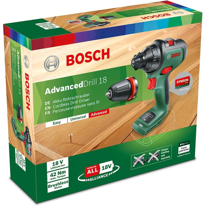 Акумуляторний дриль-шуруповерт Bosch AdvancedDrill 18 (без акумулятора, 18 В, HMI, у коробці)