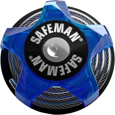 Багатофункціональний тросовий замок SAFEMAN синього кольору