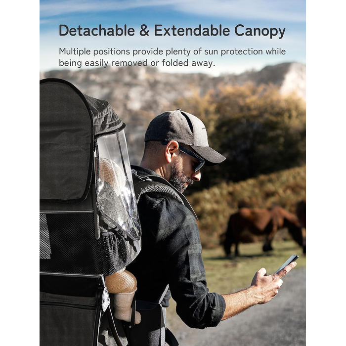 Дитяча коляска besrey Kraxe з сумкою для зберігання, портативна дитяча коляска для подорожей, дитяча коляска для походів на 6-36 м