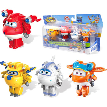 Іграшка-трансформер Super Wings 2 '4 пакети, Суперзаряджений Джет, Донні, Астра, Санні, міні-фігурки літака, іграшковий транспортний засіб, іграшка-трансформер для 3 4 5 6 7 8-річних хлопчиків та дівчаток