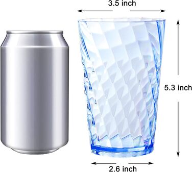 Стакани для пиття Youngever 9 упаковок по 600 мл, багаторазові стакани для води, пластикові стакани, багаторазові пластикові стака