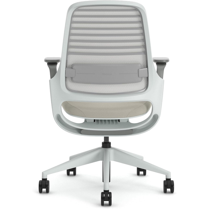 Ергономічне офісне крісло Steelcase серії 1 з поперековою опорою LiveBack та підлокітниками 4D, бежевого кольору, без підголівника