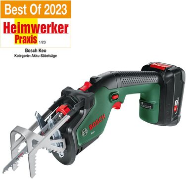 Акумуляторна садова пила/шабельна пила/шабельна пила Keo від Bosch (1 акумуляторна батарея 2,0 Ач, 18-вольтова система, ріжуча зда