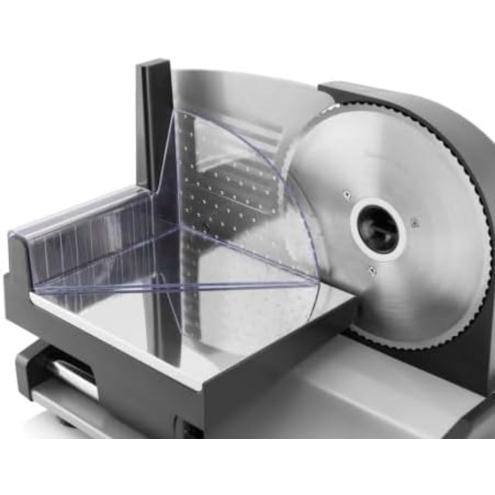 Хліборізка Hyundai Food Slicer I HYUFS801 I з 150 Вт I Повністю металева версія I Електричний I Товщина різання 0-15 мм I Знімне лезо з нержавіючої сталі I Нековзні ніжки