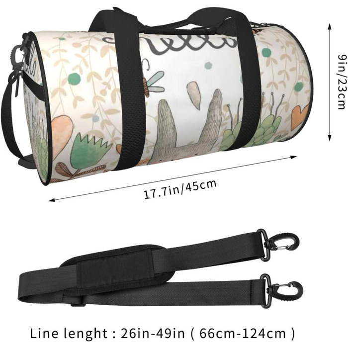 Дорожня сумка Квітучий зайчик, спортивна сумка з метеликами та бджолами для чоловіків та жінок, сумка-мішок для моря/басейну