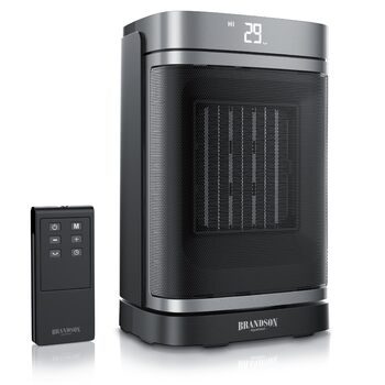 Енергозберігаючий, тихий вентилятор-обігрівач - Коливальний - з пультом дистанційного керування - Лауреат нагород - ЕКО-режим - 2 швидкості - Блокування від дітей - Таймер - Керамічний обігрівач - Ванна кімната, вітальня, офіс, дитяча кімната A з пультом 