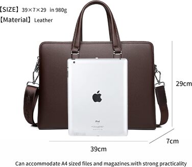 Чоловіча ділова сумка FSD.WG, водонепроникний шкіряний портфель, сумка для ноутбука на плече для бізнесу, школи, подорожей, знімни