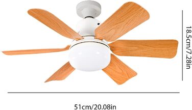 Стельовий світильник Dcbeduff fan 40W, стельовий вентилятор 51cm з підсвічуванням, розетка E27, 3 колірні температури, 3 швидкості, тихий стельовий вентилятор для спальні, вітальні та кухні (A)