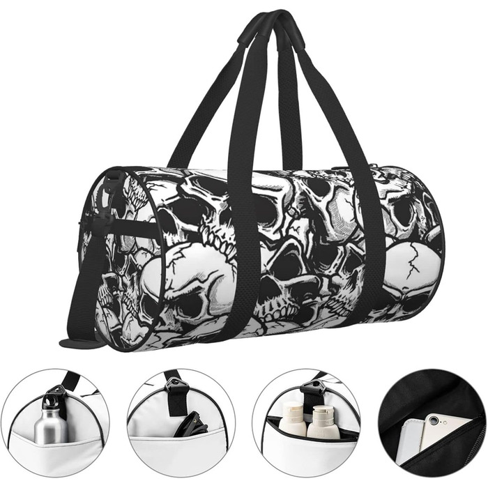 Спортивна дорожня сумка з дизайном черепа, унісекс, велика сумка для подорожей та спорту