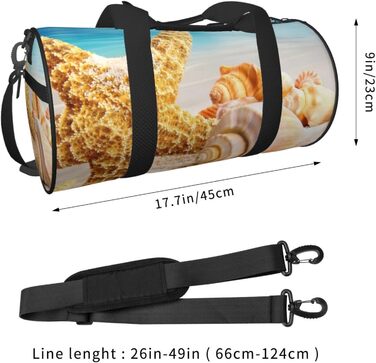 Дорожня сумка-циліндр з морським мотивом мушлі, океан, пляж - спортивна сумка для чоловіків та жінок