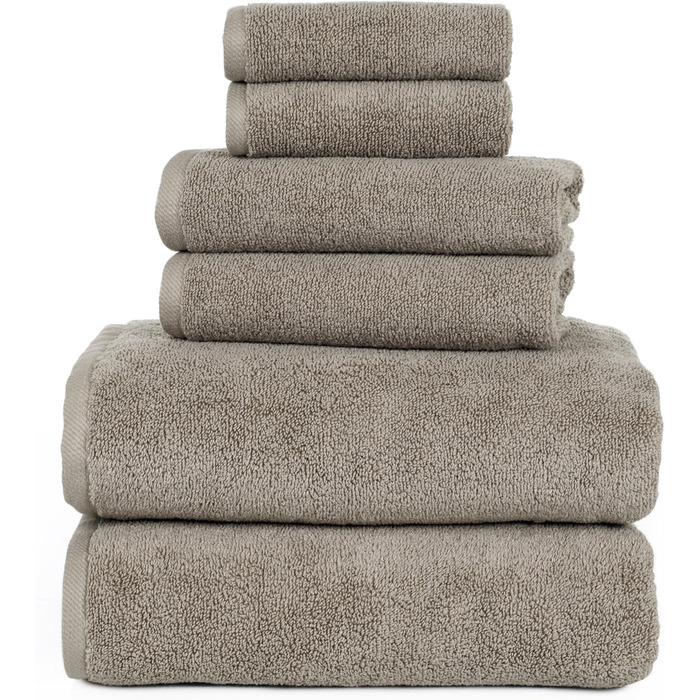 Набір рушників Lavish Home, 100 бавовна, без скручування, м'який та поглинаючий, 6 предметів 2 банних рушники, 2 рушники для рук т