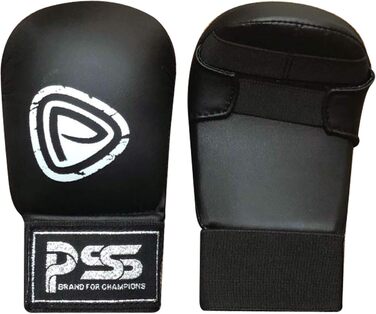 Дитячі рукавички для карате без пальців, захист для карате, юніорські, без великого пальця, зі штучної шкіри, чорні, сині, червоні, розмір S, чорні