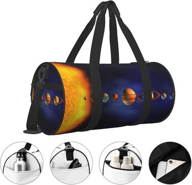 Сумка-мішок для подорожей та спорту Сонячна система велика дорожня сумка для чоловіків та жінок, ідеальна для тренувань, вихідних та коротких поїздок.
