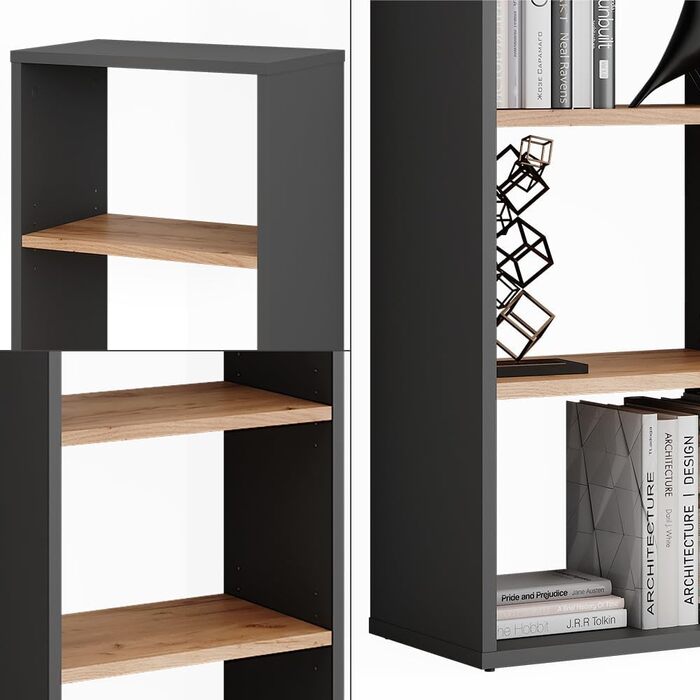 Окремостояча полиця Vicco Orlando, полиця для зберігання, антрацит/золотий дуб, 40 x 80,1 см антрацит/золотий дуб 80 x 40 см