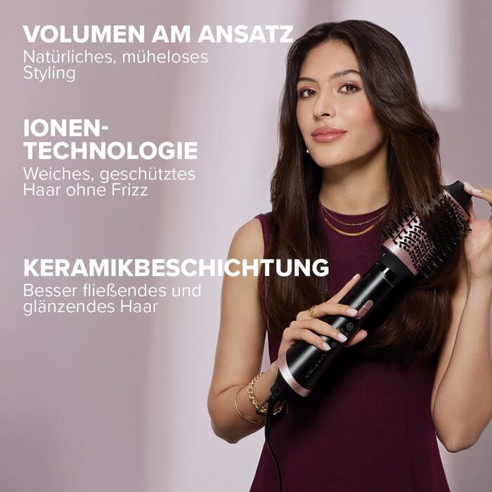 Стайлер для волосся Bellissima Volume Dry&Style сушіння, укладка та об'єм від коренів до кінчиків, іонізація та кераміка для захисту волосся, 1000 Вт, для середньої довжини волосся