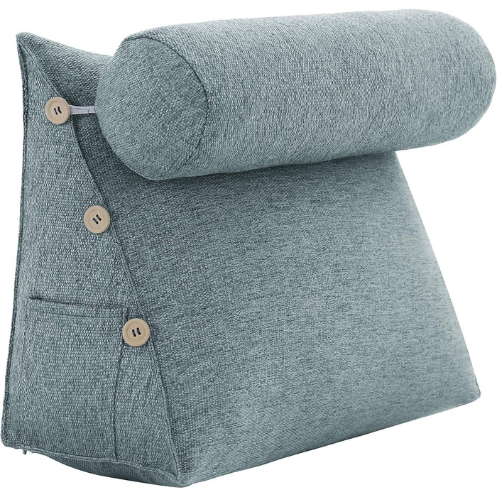 Подушка для читання для ліжка та дивана Ергономічна подушка для підтримки спини та попереку з кутом підтримки, клиноподібна подушка для читання, перегляду телевізора, сну та відпочинку, дихаюча (поліестерово-сірий колір)