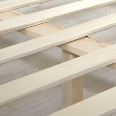 Дерев&39яне ліжко 140x200 з рейковою основою, двоспальне ліжко білого кольору, масив сосни 140 x 200 см, 4u 1843