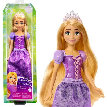 Лялька Mattel Disney Princess Rapunzel, довге волосся для укладання, рухливі, знімні туфлі та діадема, подарунки Disney, іграшка в