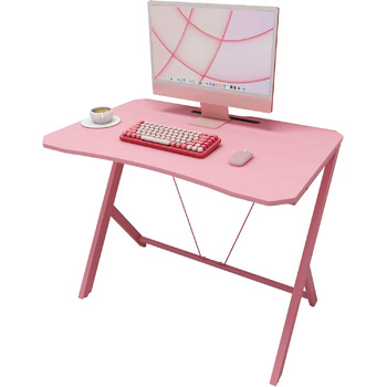 Невеликий ігровий стіл, вуглецеве волокно, комп&39ютерний стіл, ігровий стіл, офіс, дім, кабінет, офіс, робоча станція, ігровий ПК-стіл, сталеві ніжки, кутовий стіл, рожевий, 90 см