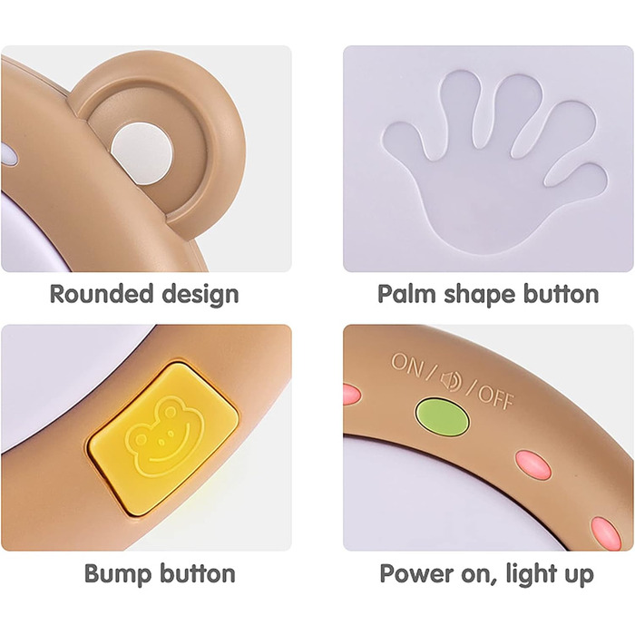 Дитяча музична електронна іграшка, Дитячий музичний барабан Музичні інструменти Сенсорна іграшка зі світлом і звуком, Музична ігра