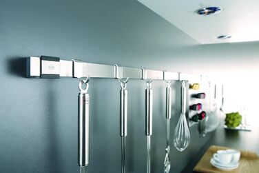 Компонентні, високоякісні гачки для підвішування кухонного посуду, нержавіюча сталь 18/10, можна мити в посудомийній машині, сріблястого кольору, 2-