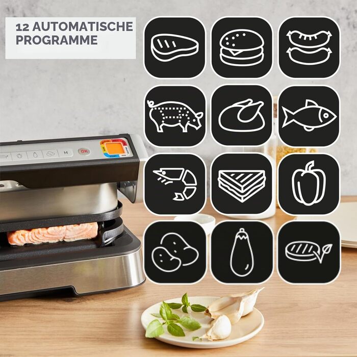 Електрогриль Moulinex Optigrill 4in1 XL гриль та піч в одному пристрої, на 6-8 осіб, 12 автопрограм, індикатор готовності, антипригарне покриття, GI784D