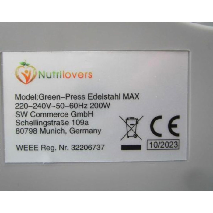 Повільна соковижималка GREEN-PRESS STAINLESS STEEL 304 Гвинт з нержавіючої сталі без BPA I німецький бренд I Переможець тесту соковижималки для цілих фруктів і селери, овочів і фруктів 2023 року Allrounder Електрична соковижималка Silver Knight / Нержавію