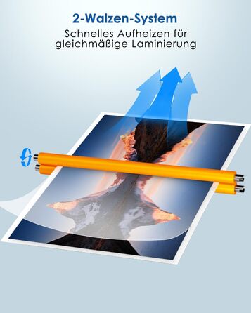 Ламінатор A4 - ламінатор 4-в-1 з 30 ламінуючими пакетами для A4/A5/A6, швидкий розігрів, комплект гарячого та холодного ламінатора з різаком для паперу, закруглювач кутів для офісу, дому та школи B-FN333